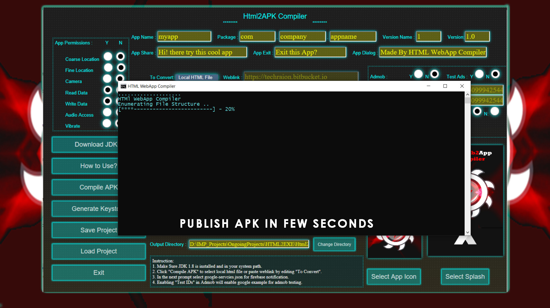 HTML 2 APK Compiler screenshot