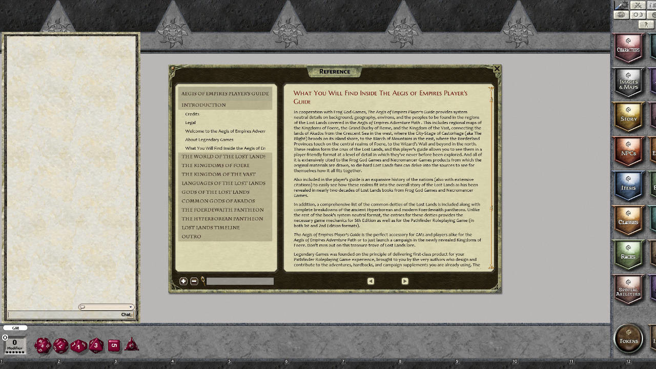 Fantasy Grounds - Aegis of Empires Player's Guide screenshot