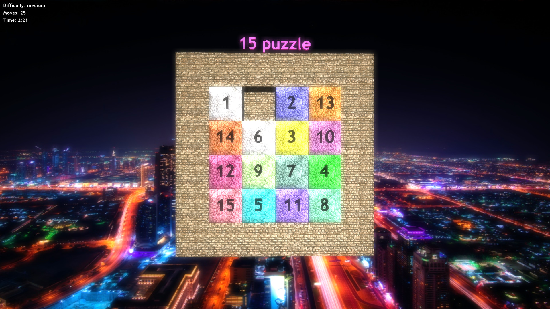 15 puzzle screenshot