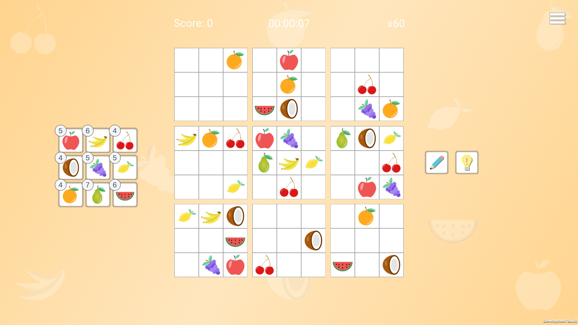 Fruit Sudoku screenshot