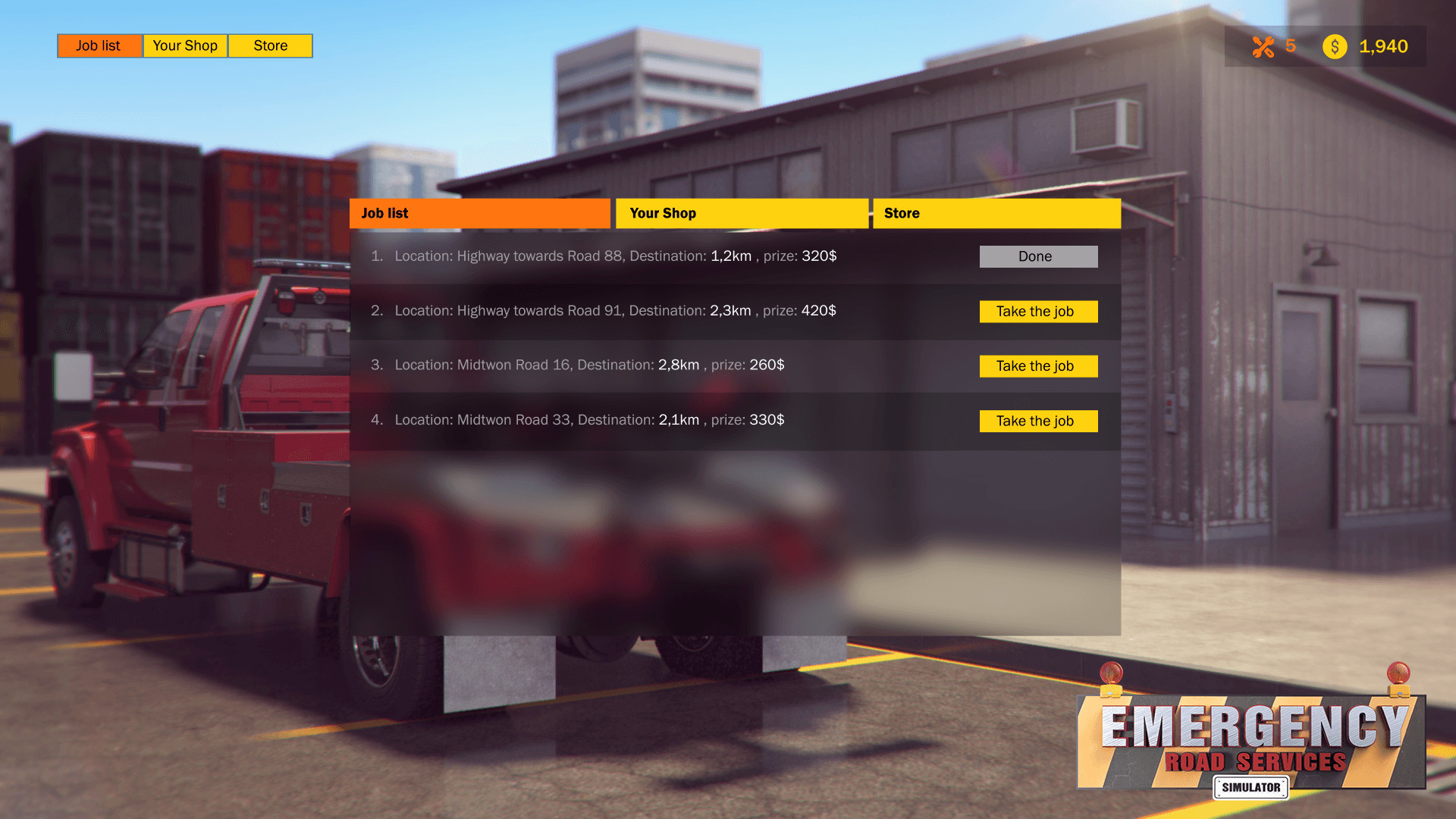 Emergency Road Services Simulator screenshot