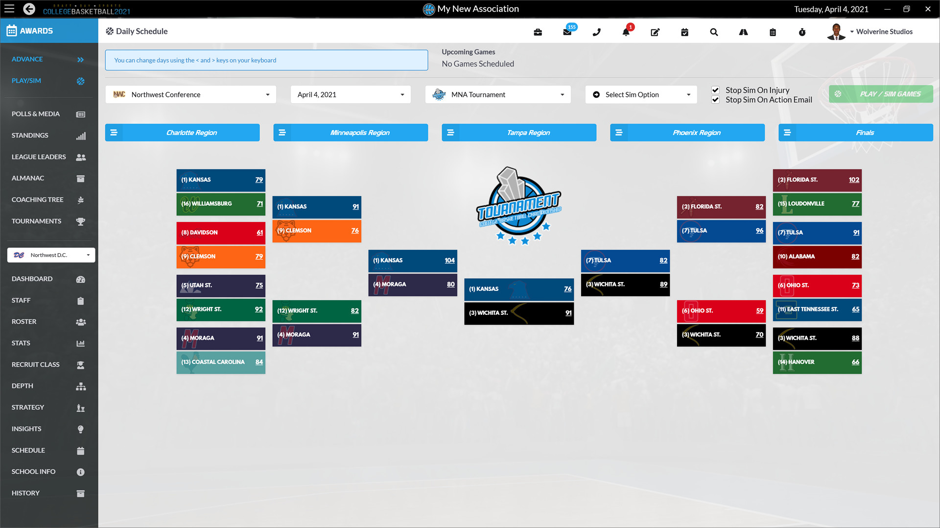 Draft Day Sports: College Basketball 2021 screenshot