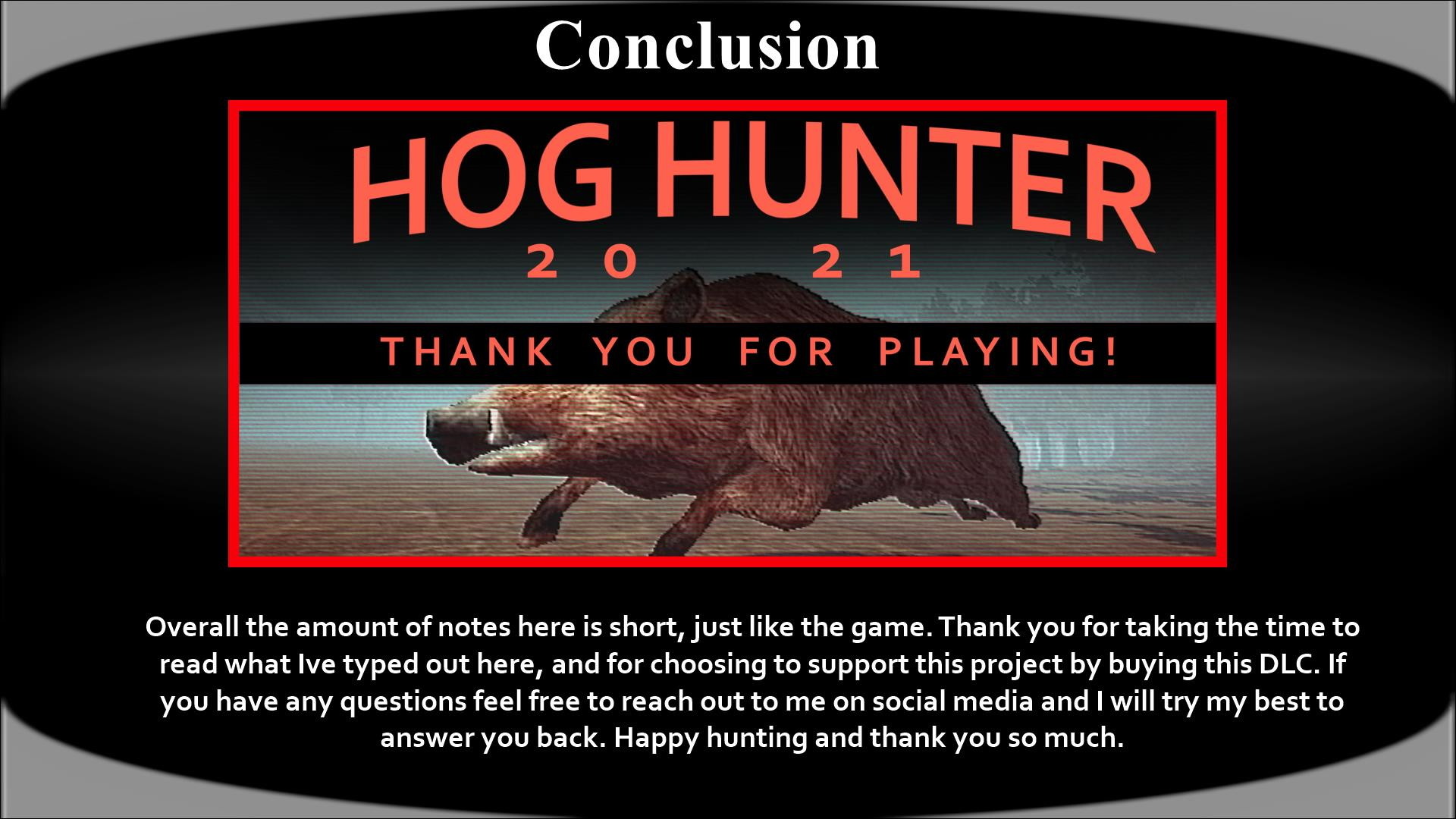 Hog Hunter 2021: Dev notes + dev cabin code screenshot