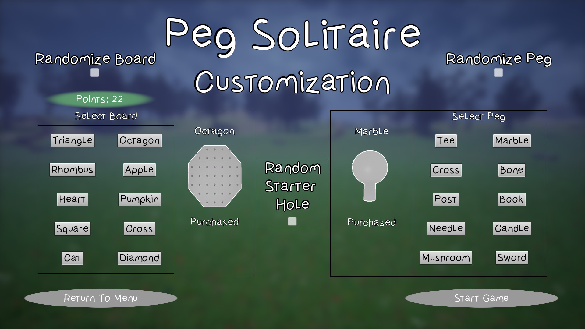 Peg Solitaire screenshot