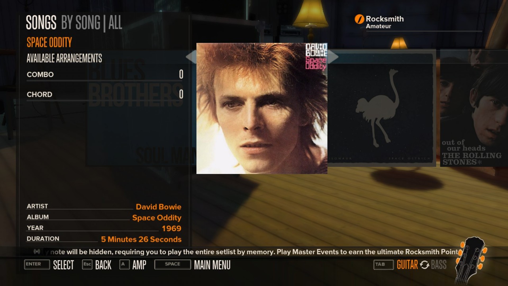 Rocksmith - David Bowie - Space Oddity screenshot