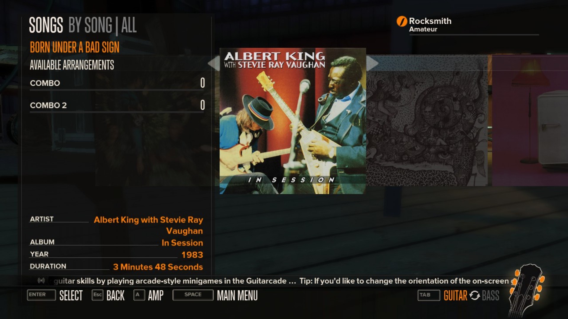 Rocksmith - Albert King with Stevie Ray Vaughan - Born Under a Bad Sign screenshot