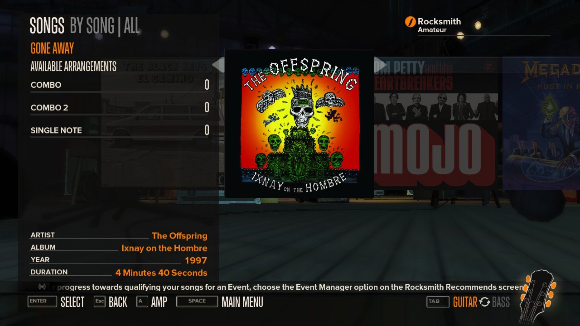 Rocksmith - The Offspring - Gone Away screenshot