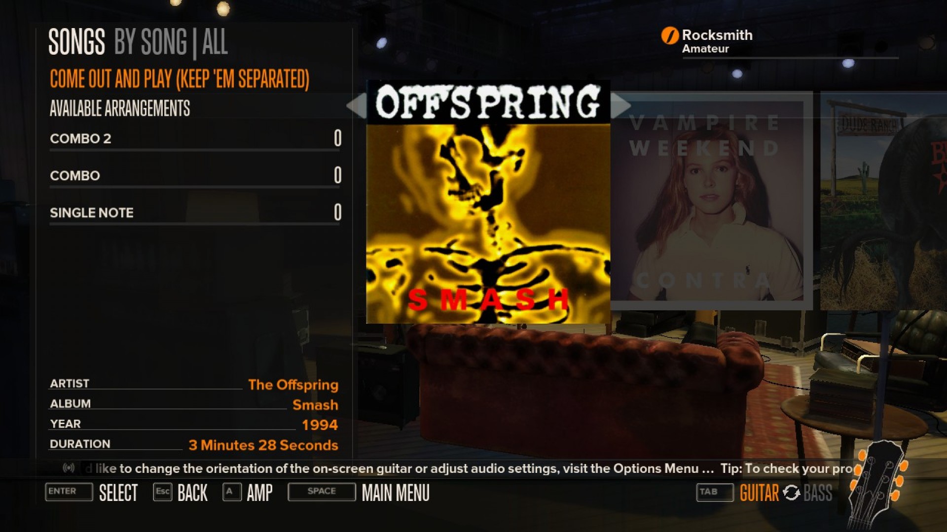 Rocksmith - The Offspring - Come Out and Play screenshot