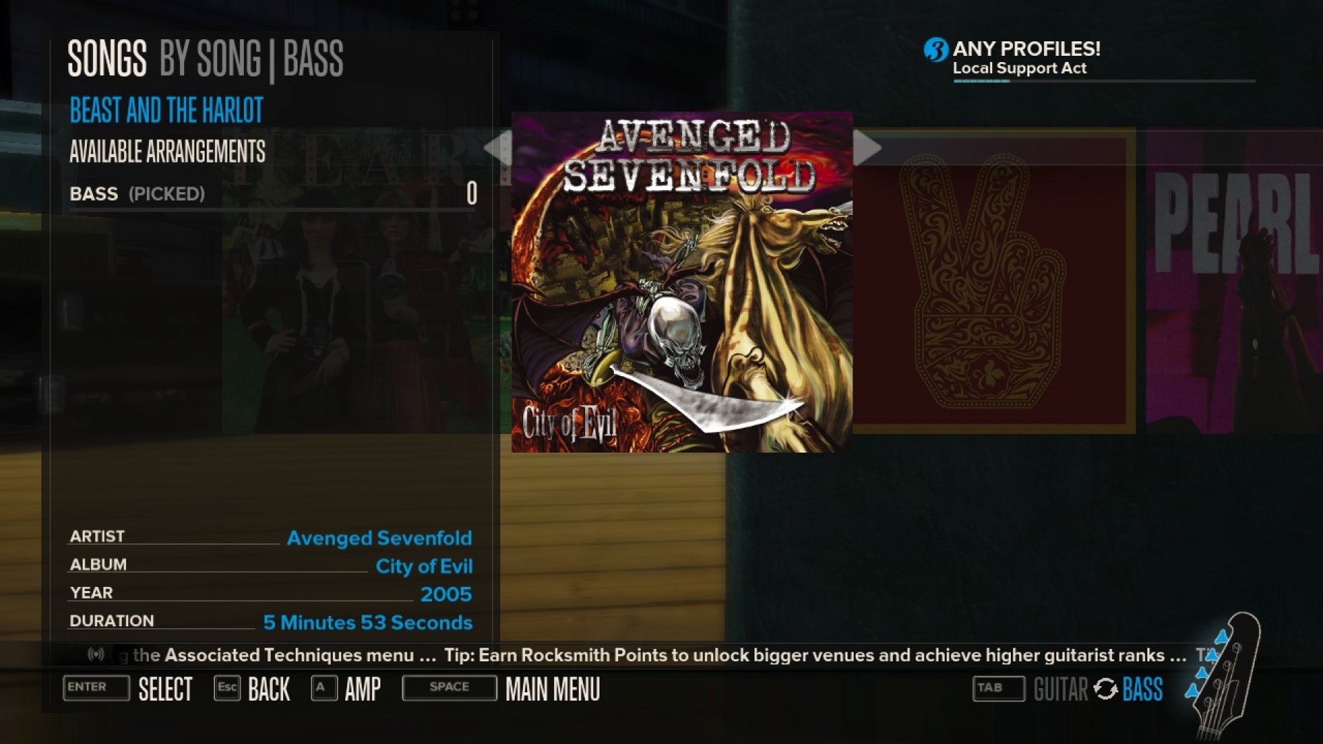 Rocksmith - Avenged Sevenfold - Beast and the Harlot screenshot