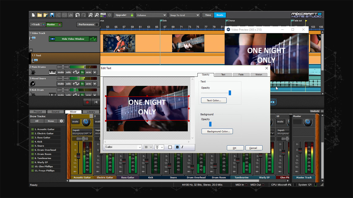 Mixcraft 8 Home Studio screenshot
