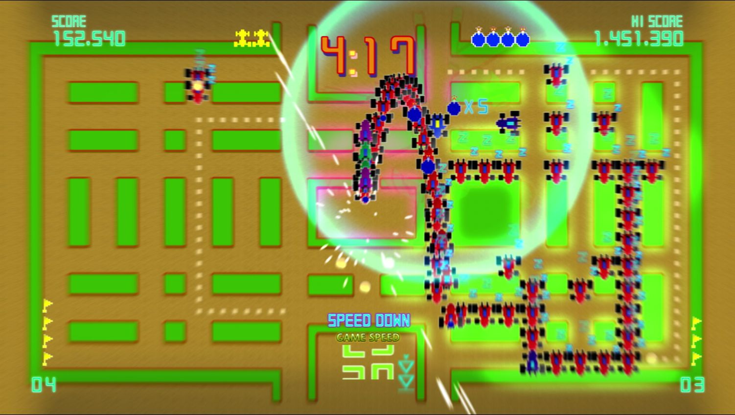 Pac-Man Championship Edition DX+: Rally-X Skin screenshot