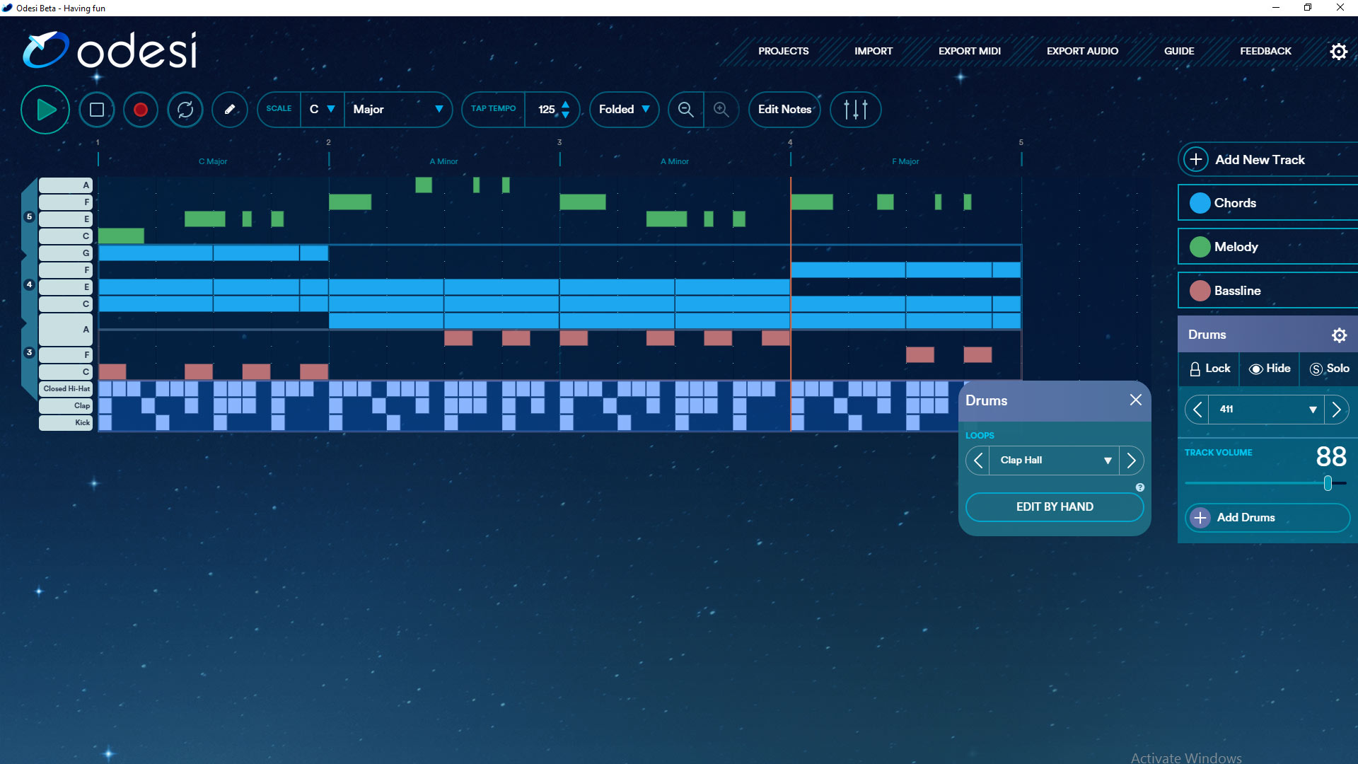 Odesi Music Composition screenshot