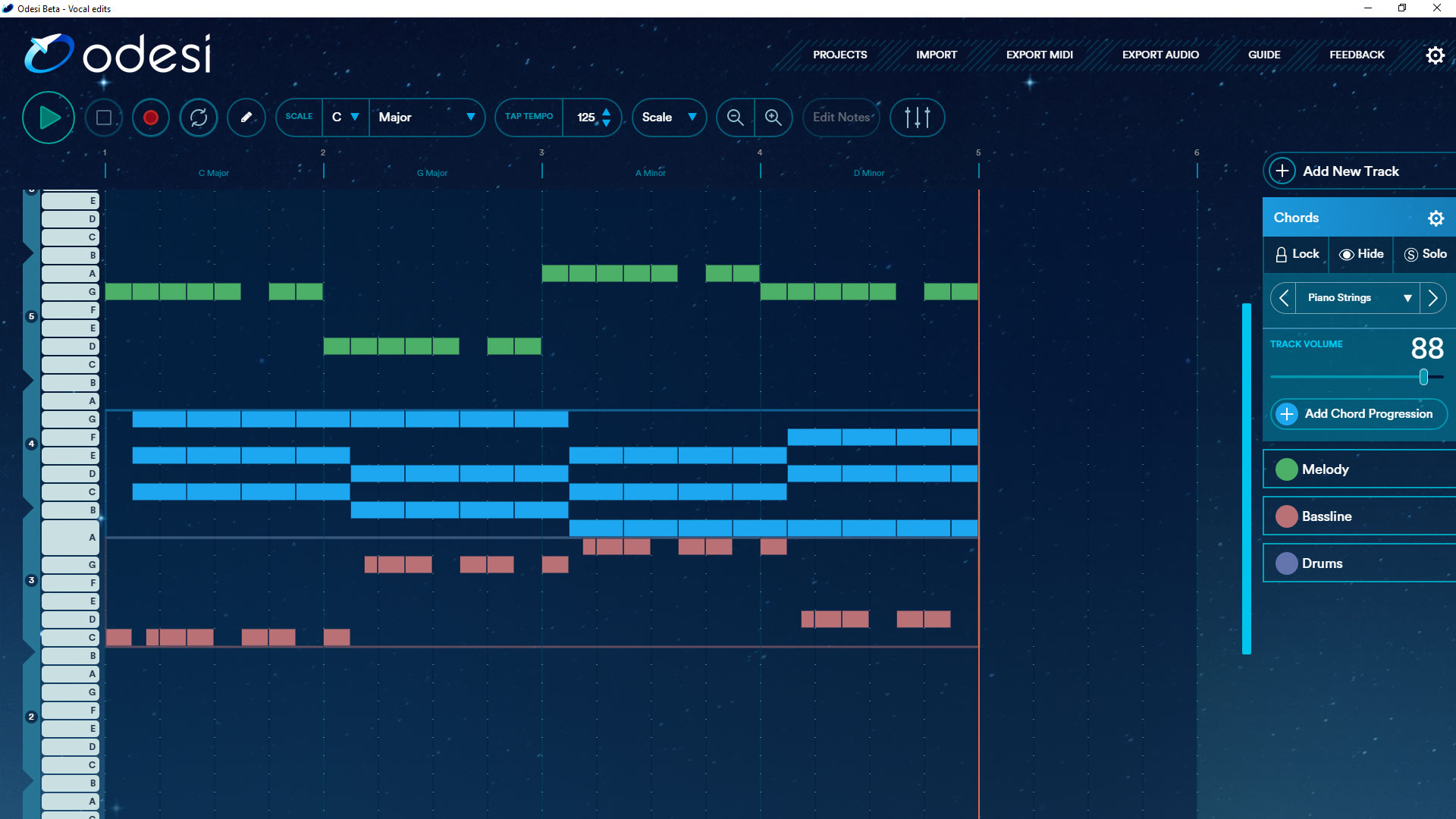 Odesi Music Composition screenshot