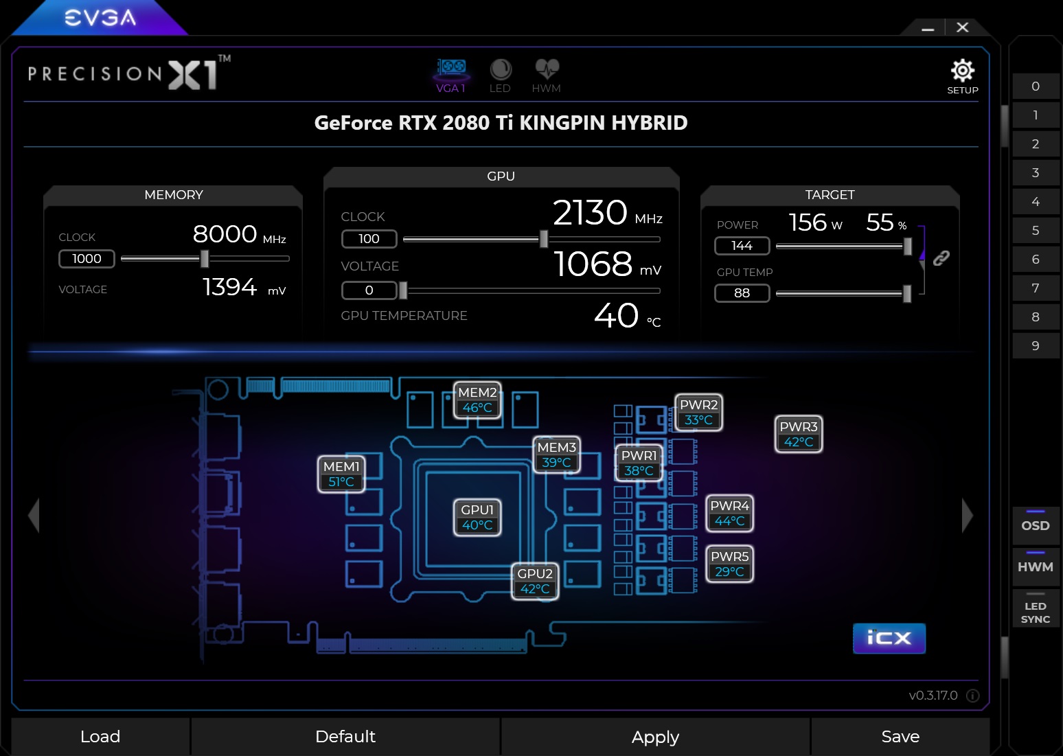 EVGA Precision X1 screenshot