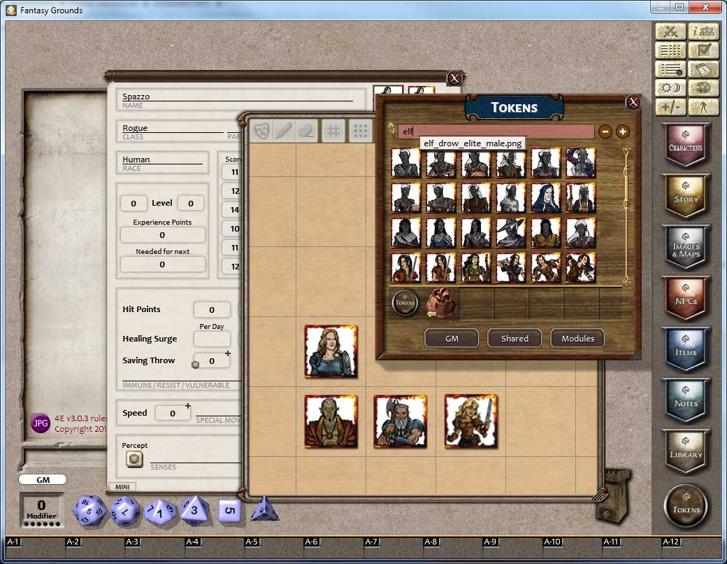 Fantasy Grounds - Gaming Tokens & Portraits Pack #3: PC's & NPCs screenshot