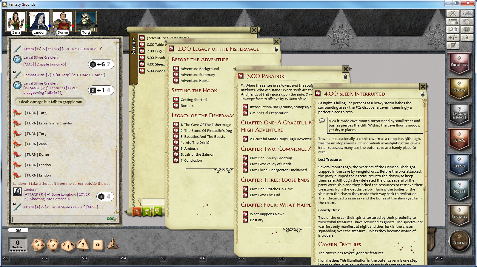 Fantasy Grounds - PFRPG Rite Publishing's Adventure Quarterly #5 screenshot