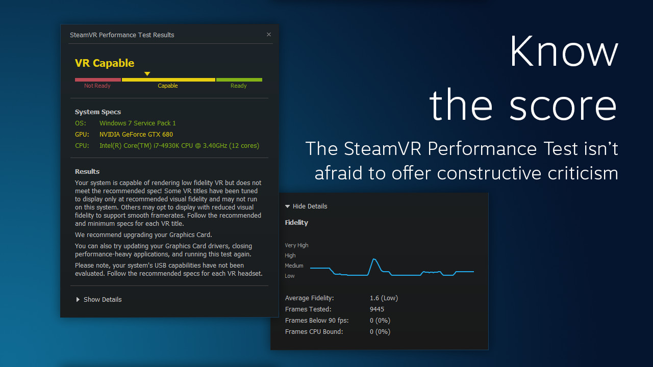 SteamVR Performance Test screenshot