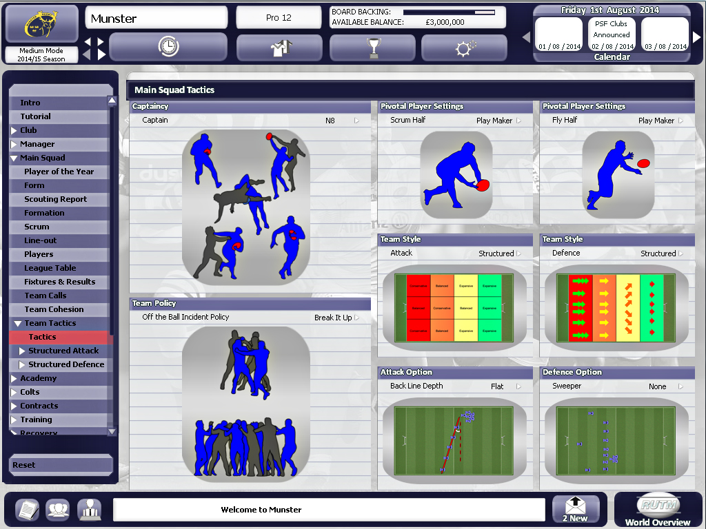 Rugby Union Team Manager 2015 screenshot
