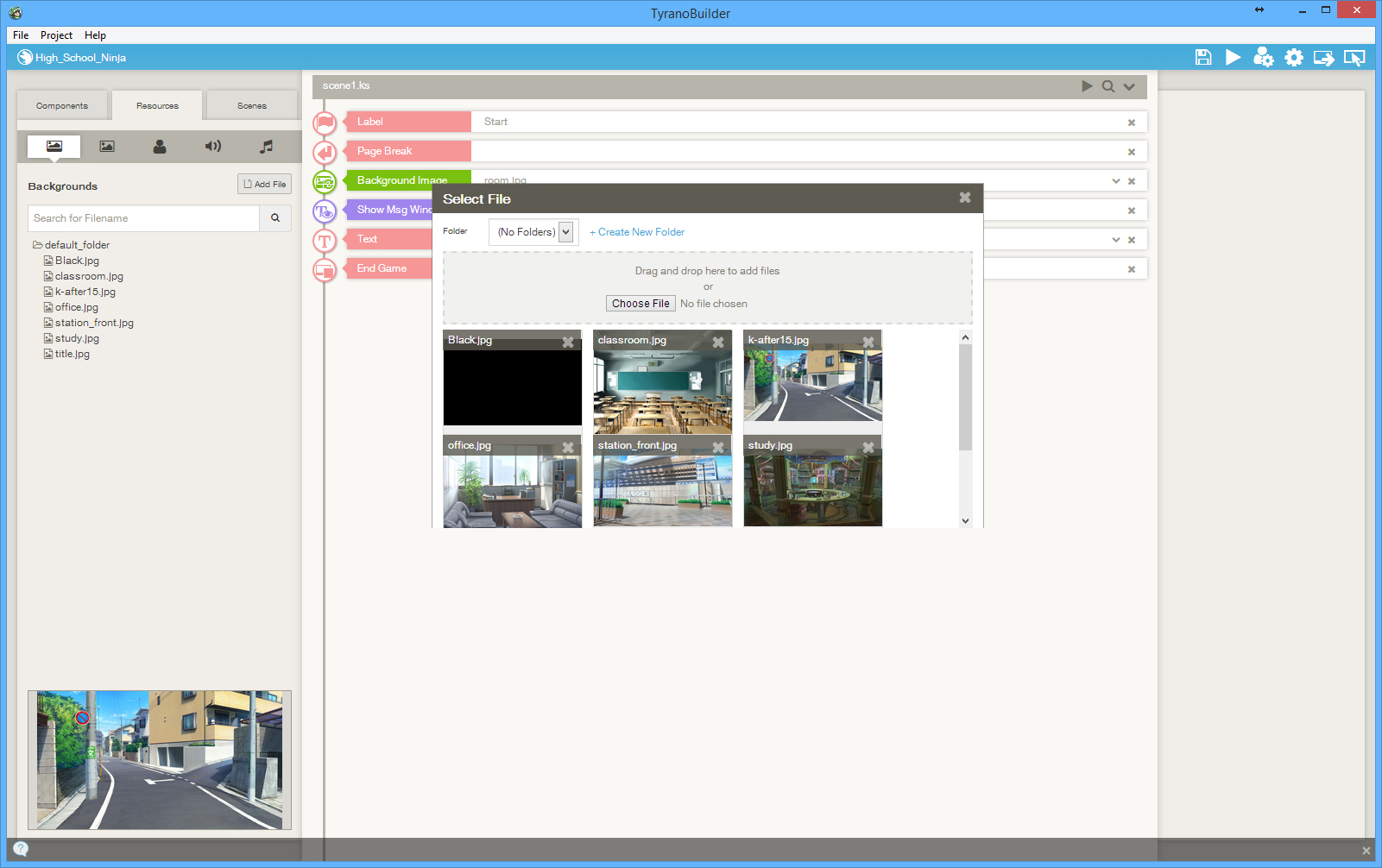 TyranoBuilder Visual Novel Studio screenshot
