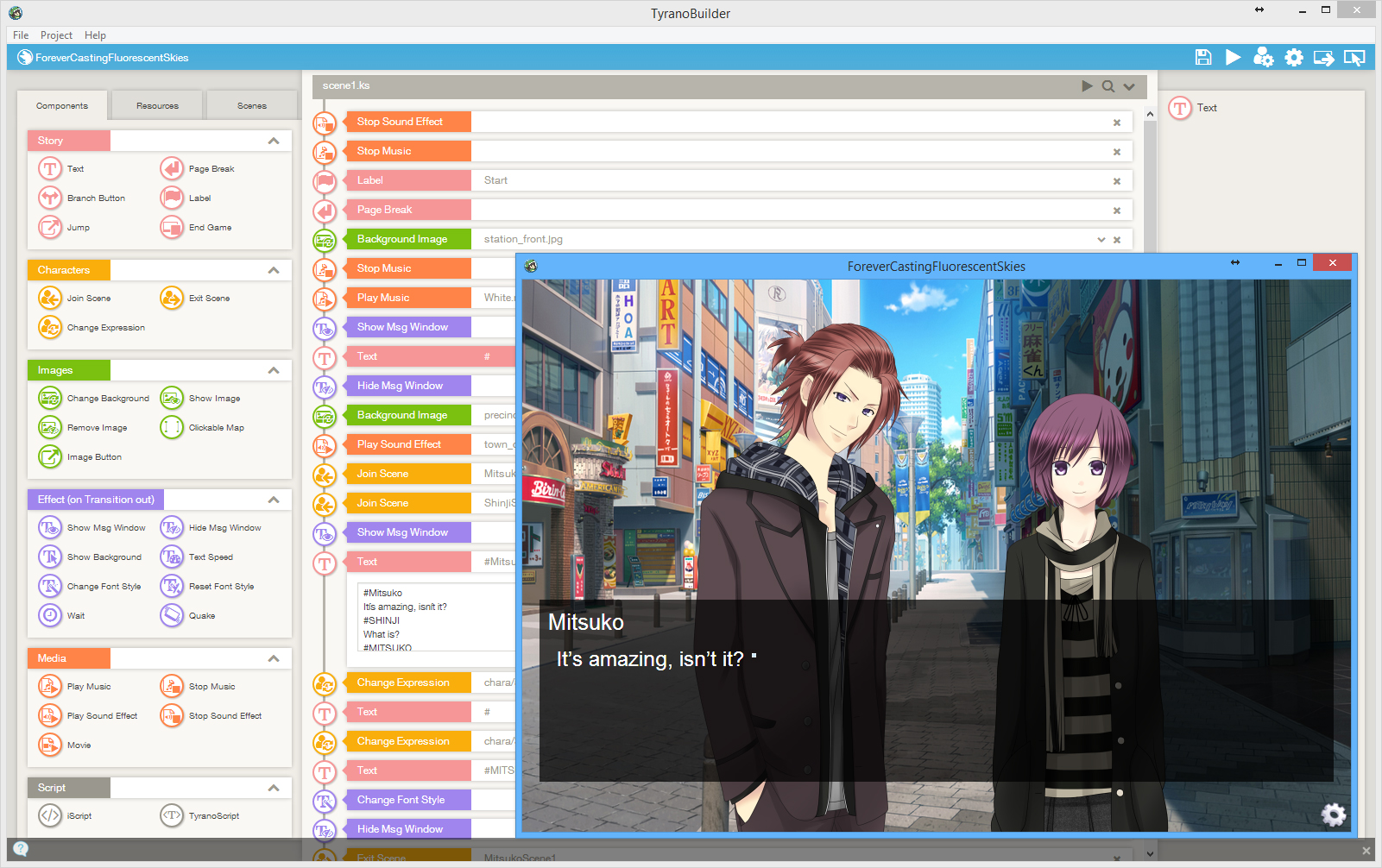 TyranoBuilder Visual Novel Studio screenshot