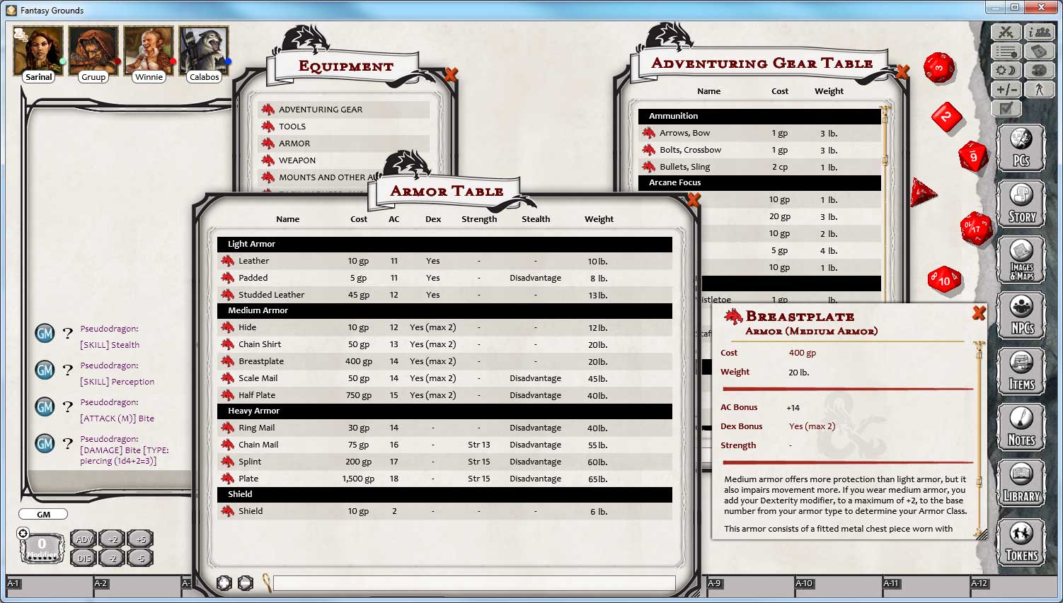 Fantasy Grounds - D&D Player's Handbook screenshot