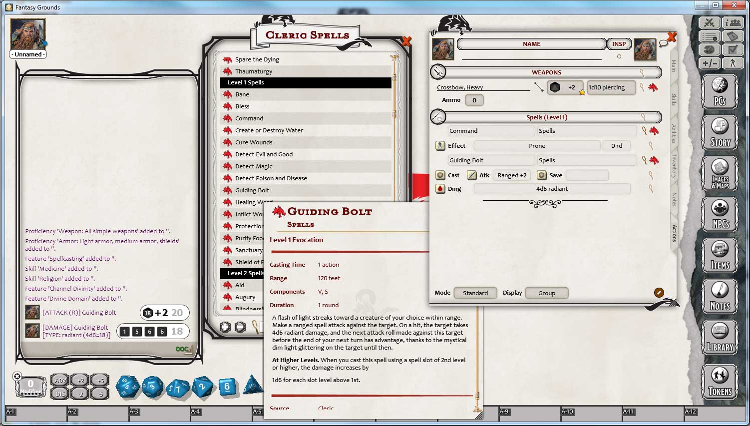 Fantasy Grounds - D&D Cleric Class Pack screenshot