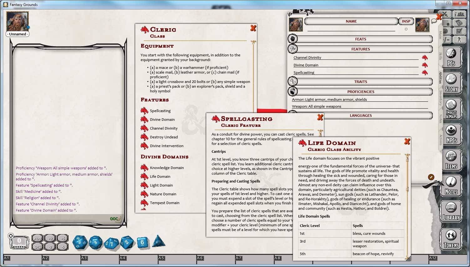 Fantasy Grounds - D&D Cleric Class Pack screenshot