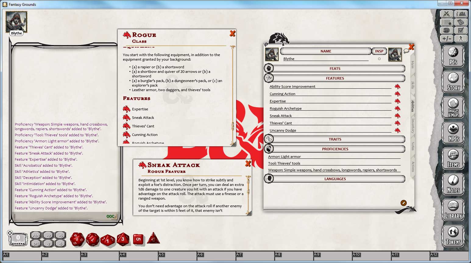 Fantasy Grounds - D&D Rogue Class Pack screenshot