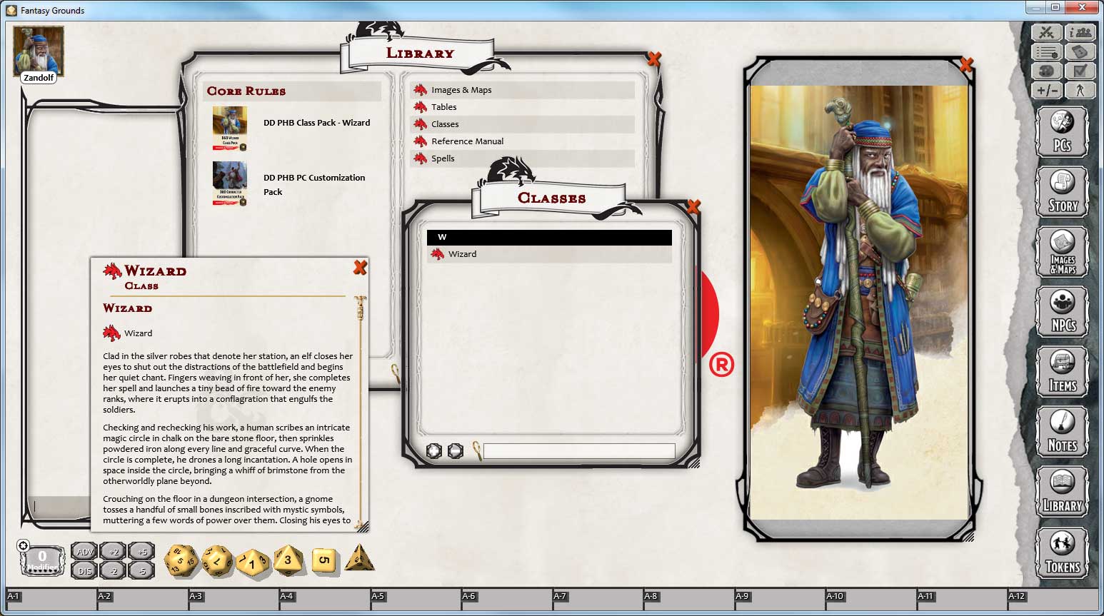 Fantasy Grounds - D&D Wizard Class Pack screenshot