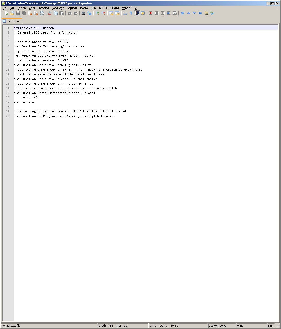 Skyrim Script Extender (SKSE) screenshot