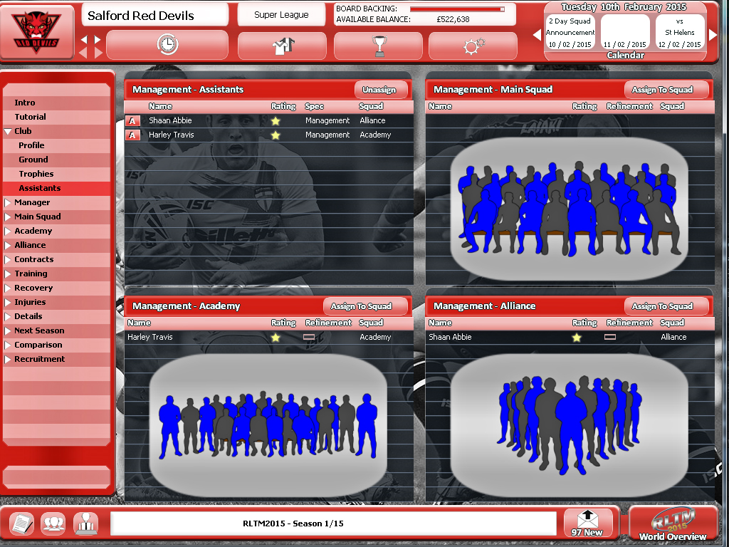 Rugby League Team Manager 2015 screenshot