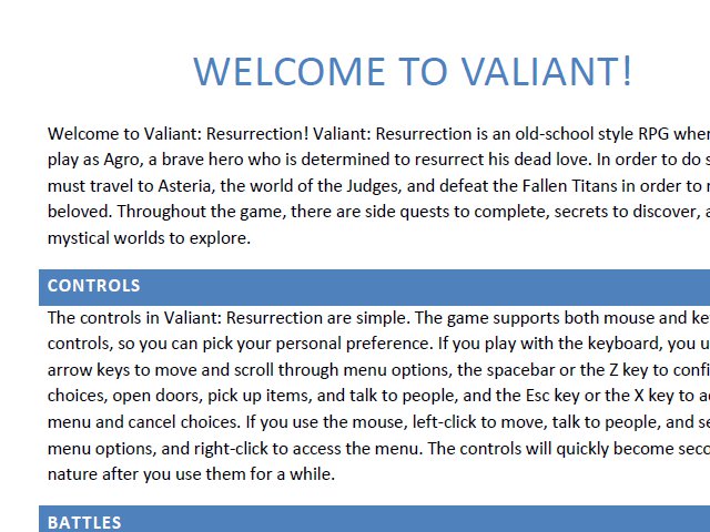 Official Guide - Valiant screenshot