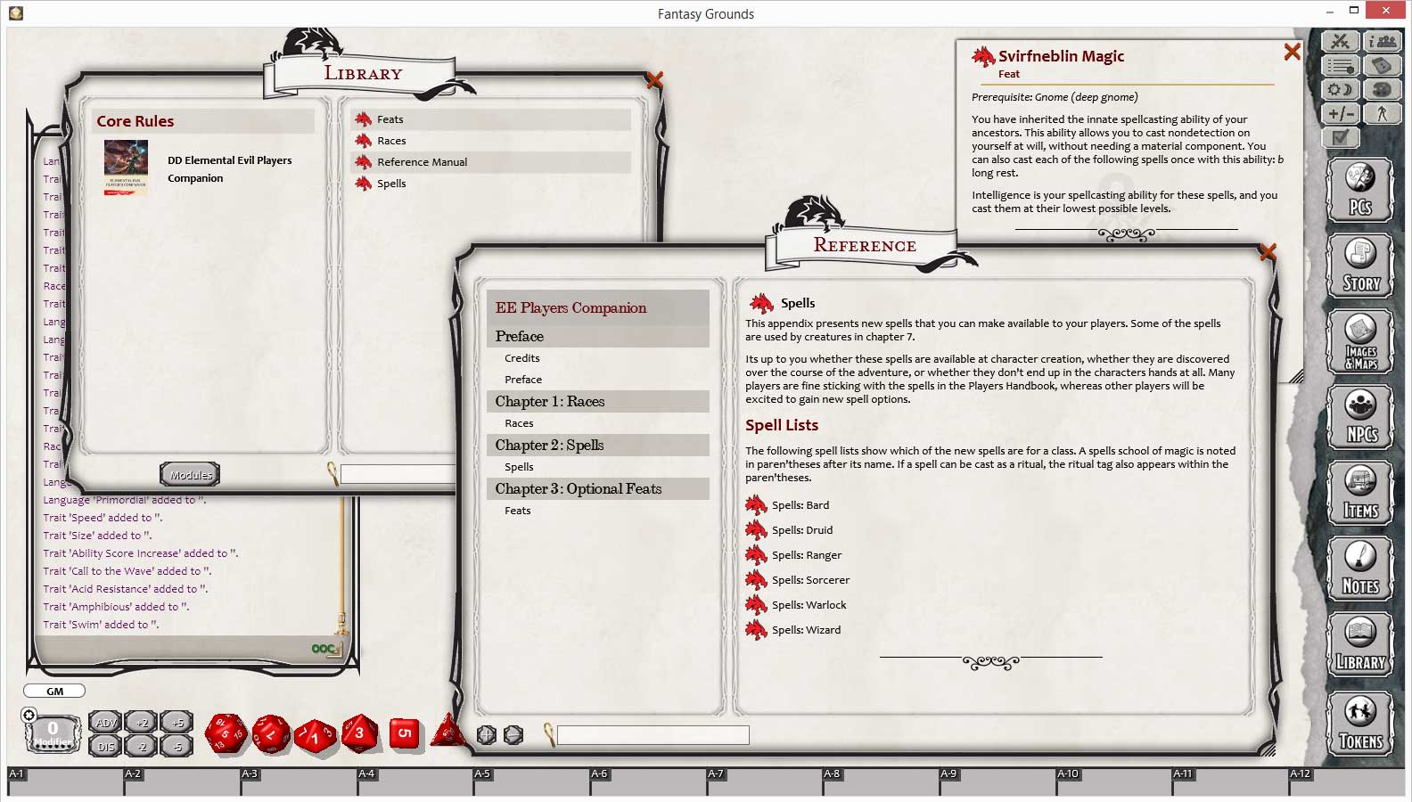 Fantasy Grounds - D&D Elemental Evil Player's Companion screenshot