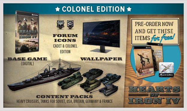 hearts of iron IV colonel edition cd key