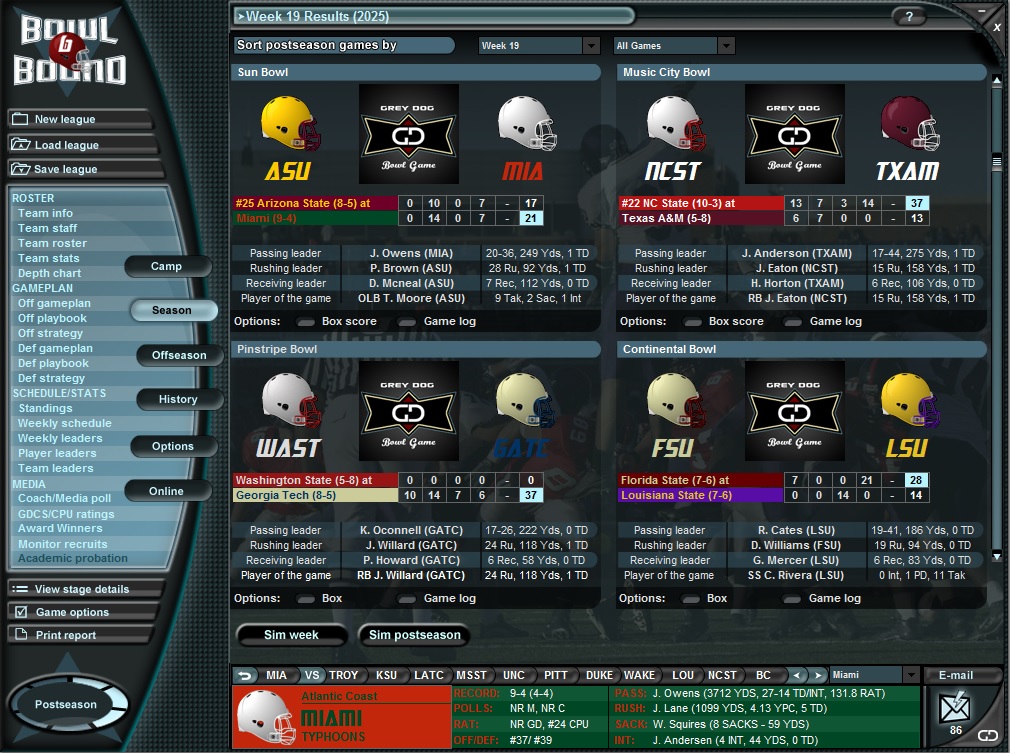Bowl Bound College Football screenshot