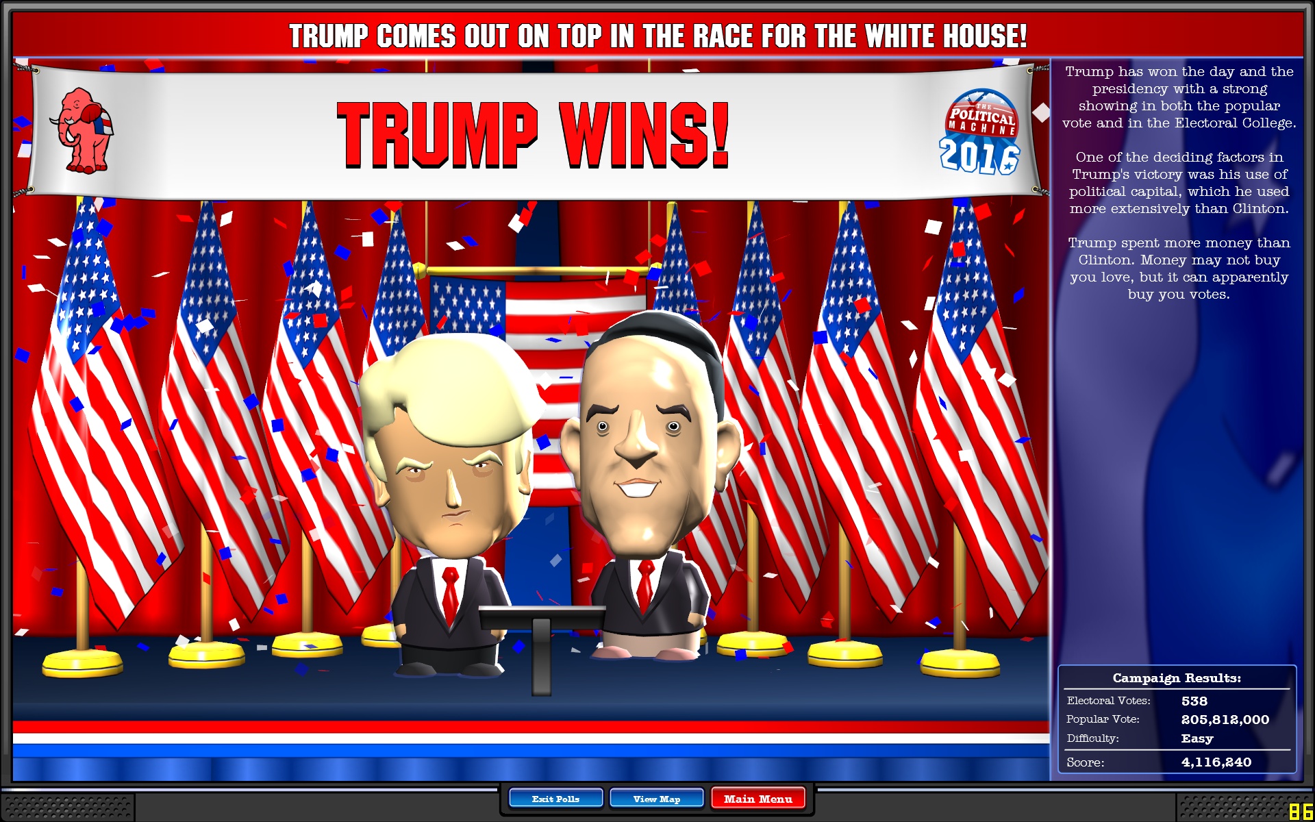 The Political Machine 2016 screenshot