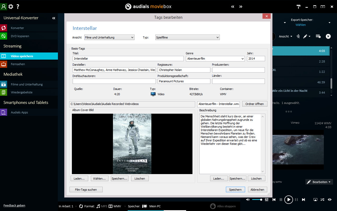 Audials Moviebox 2016 screenshot