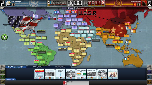 Screen z gry, pochodzący z serwisu Steam. Twilight Struggle, screen ze Steama.