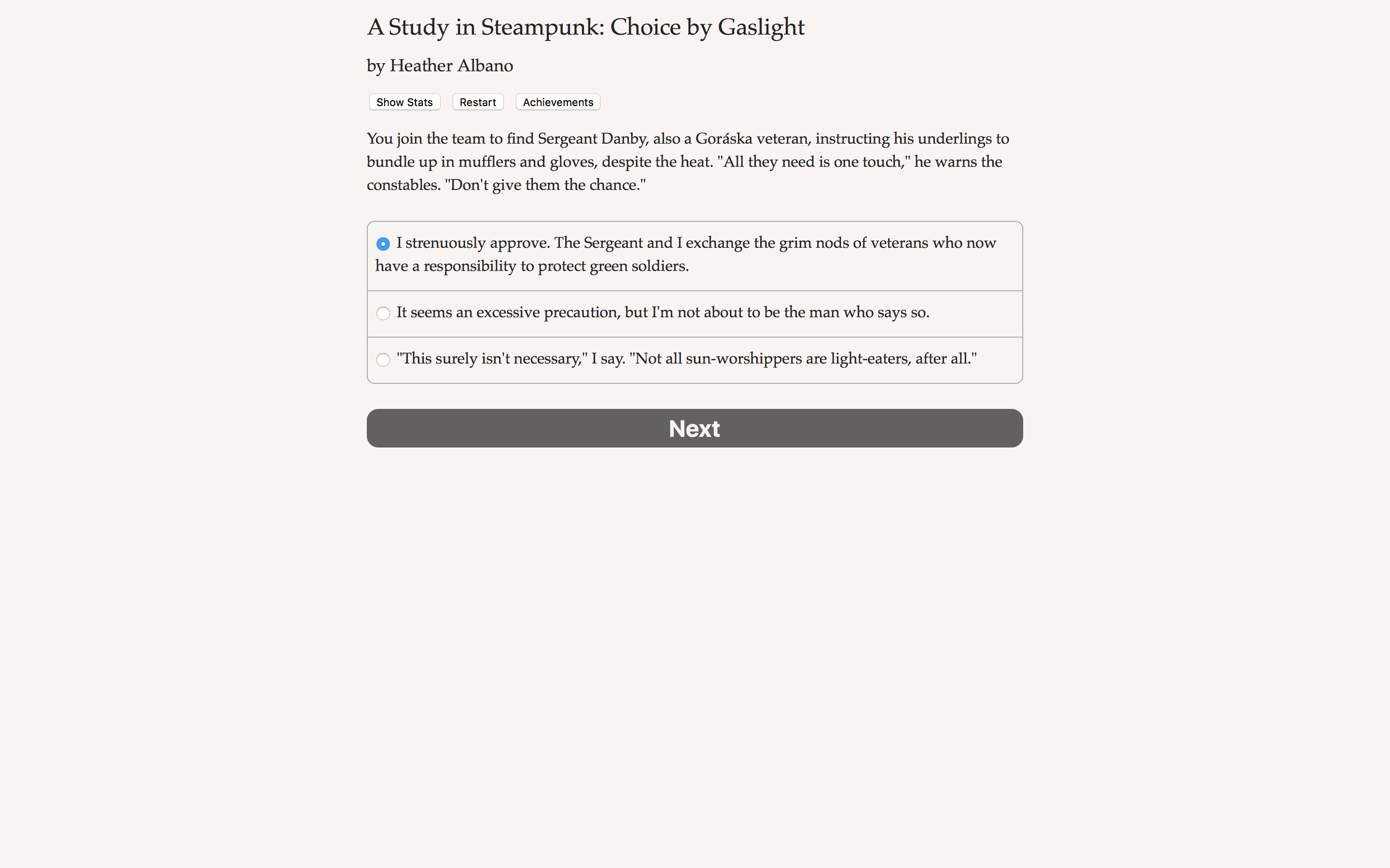A Study in Steampunk: Choice by Gaslight screenshot
