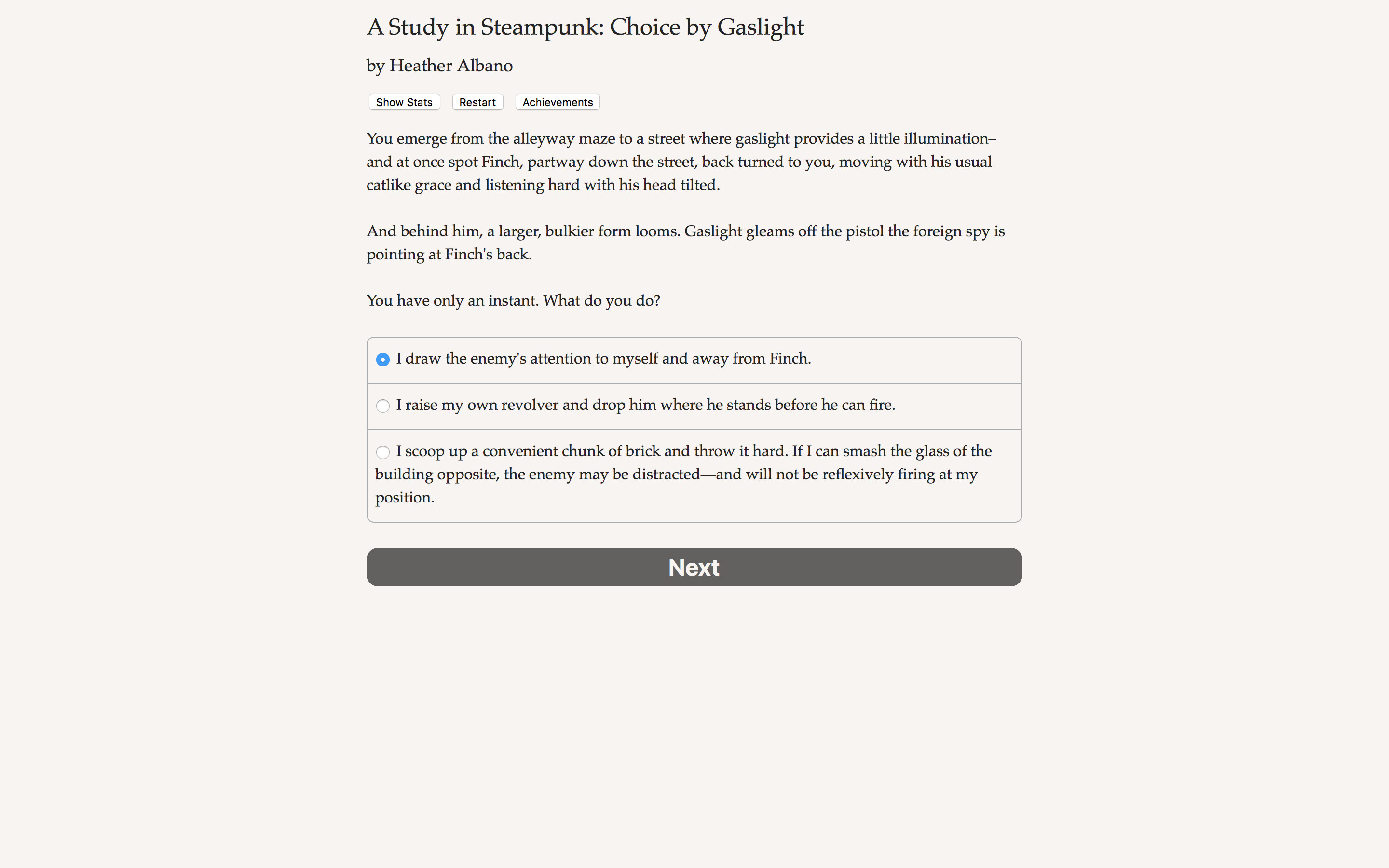 A Study in Steampunk: Choice by Gaslight screenshot