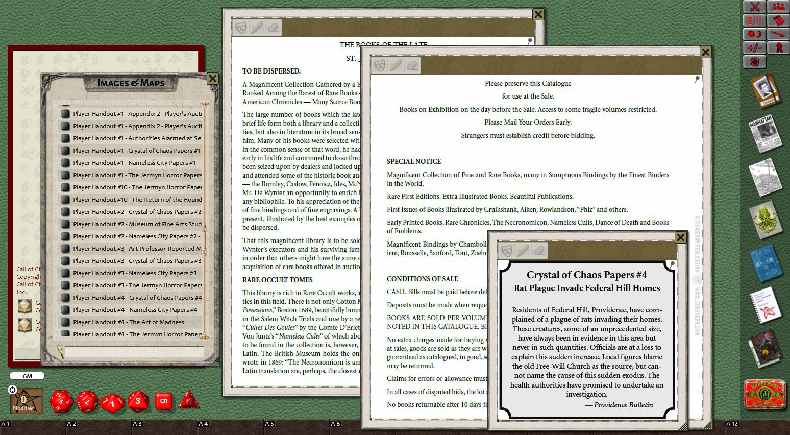 Fantasy Grounds - Call of Cthulhu: The House of R'lyeh screenshot