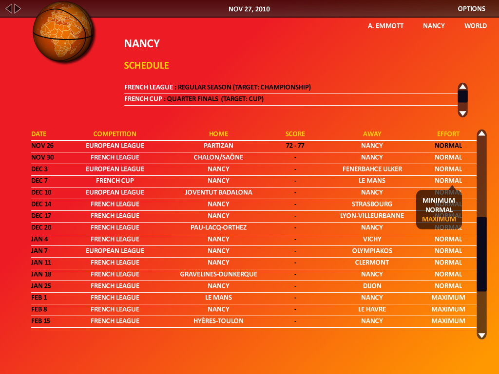 World Basketball Manager 2010 screenshot