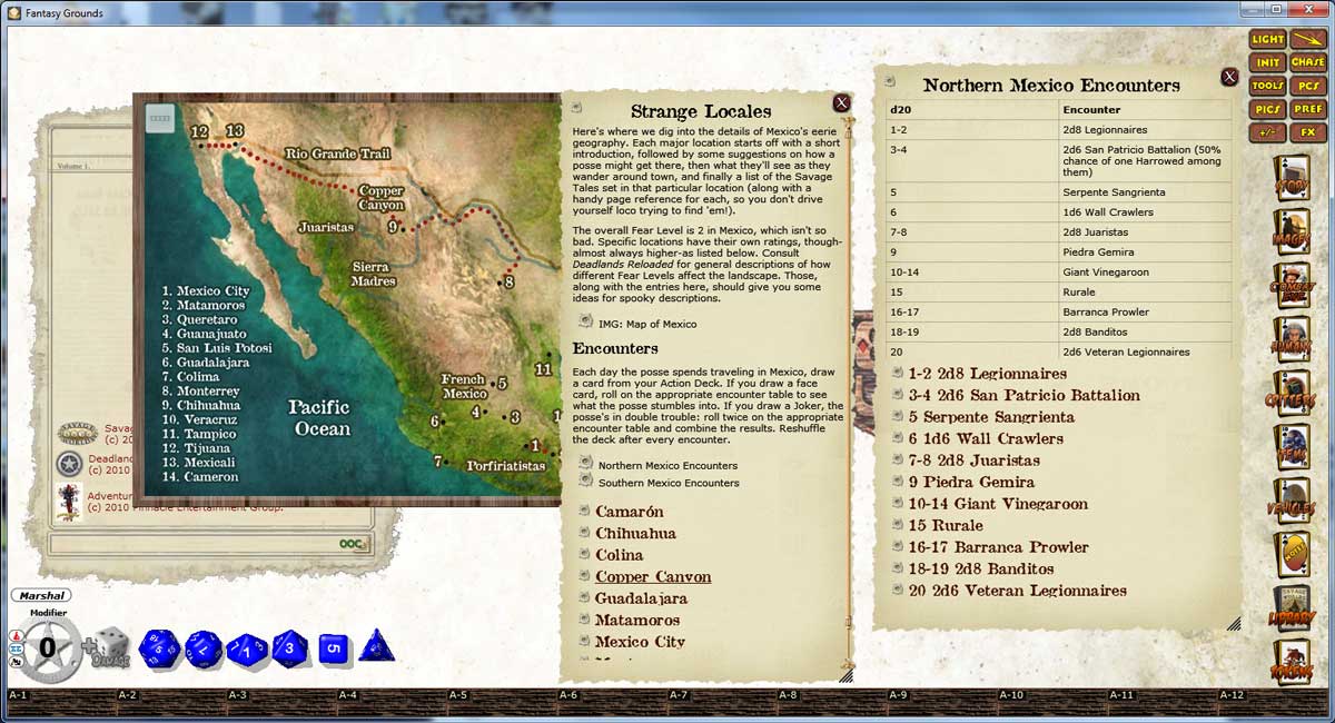 Fantasy Grounds - Deadlands: South 'o The Border Trail Guide screenshot