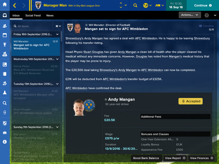 скриншот Football Manager Touch 2017 - No Transfer Windows 0