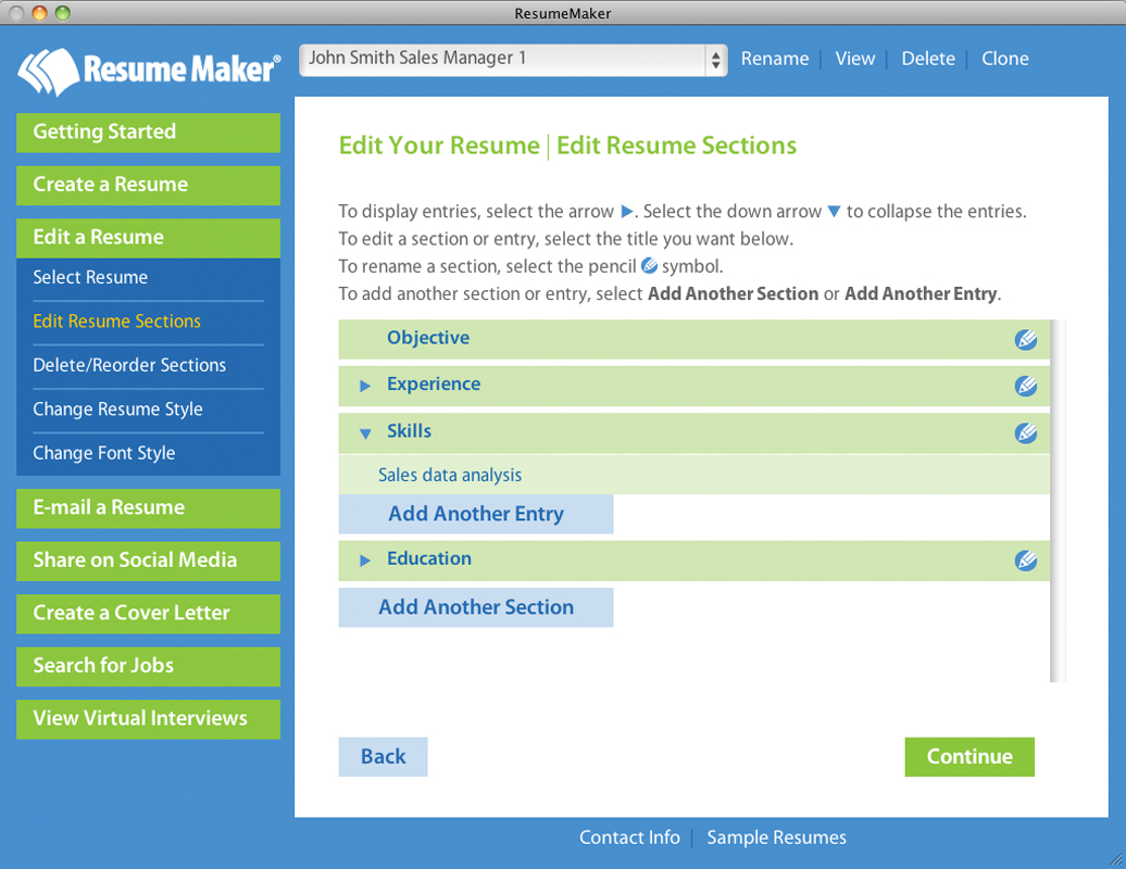 Resume Maker for Mac screenshot