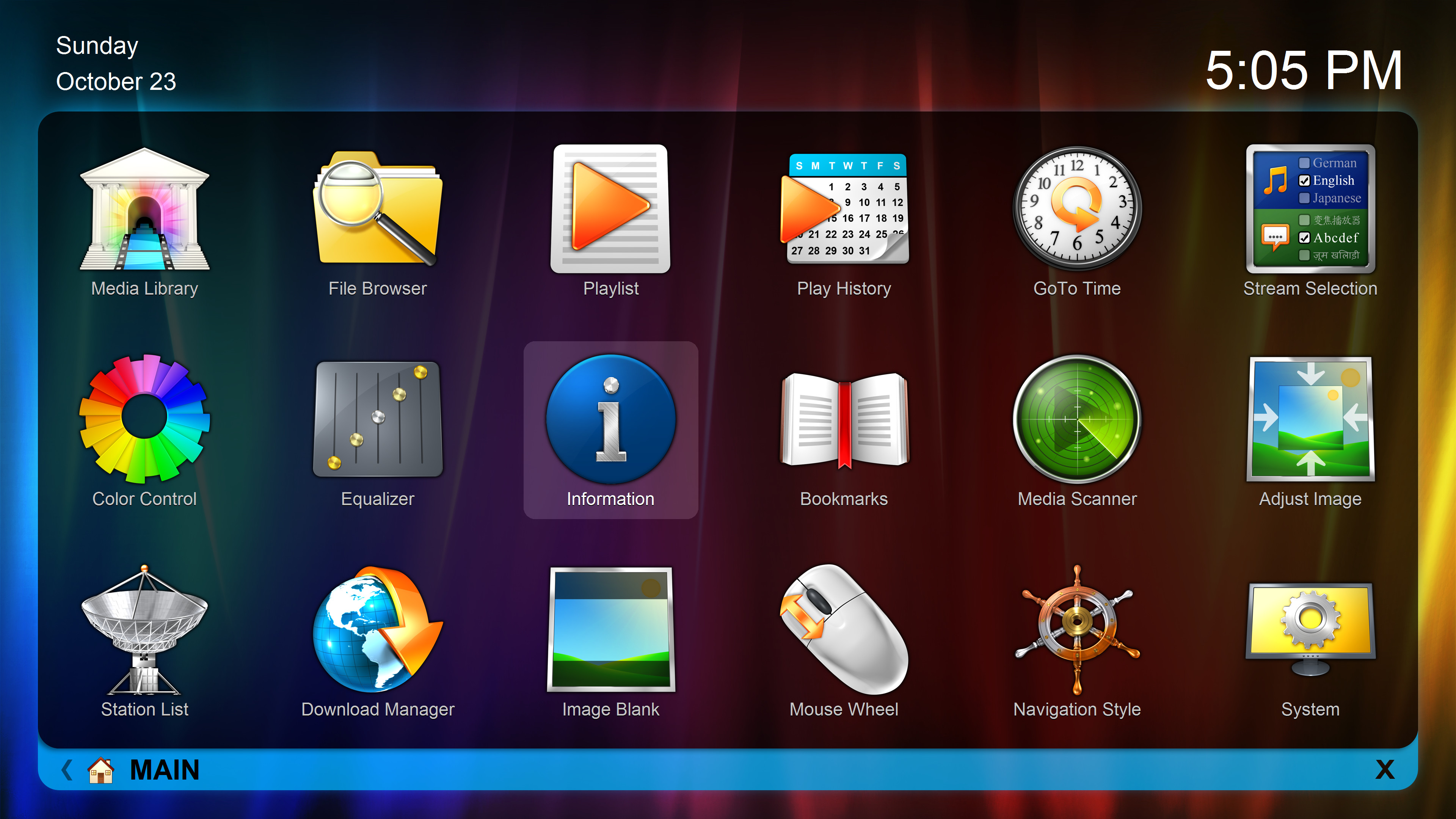 Zoom Player - 4K fullscreen navigation skin screenshot