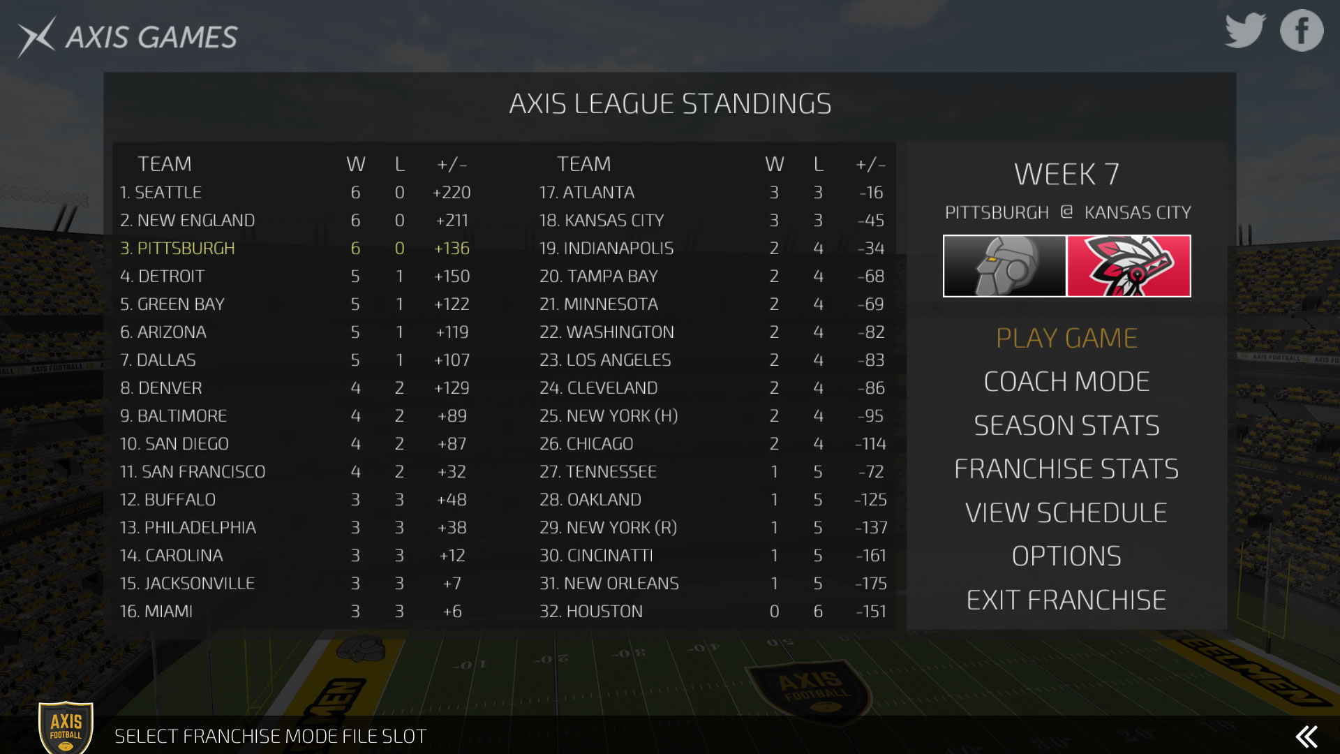 Axis Football 2016 screenshot