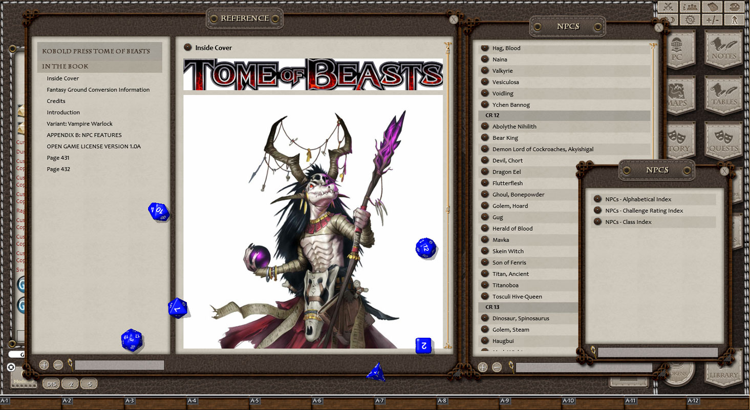 Fantasy Grounds - 5E: Tome of Beasts screenshot