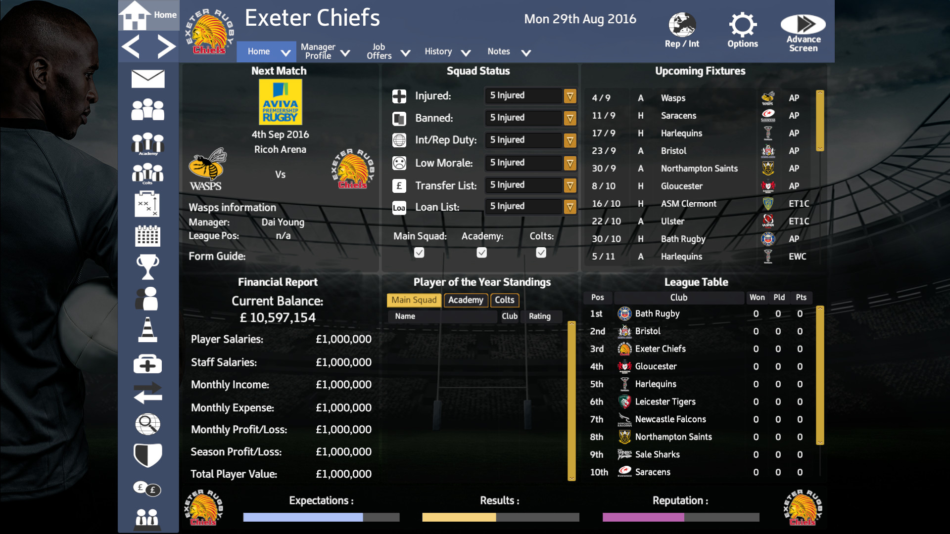 Rugby Union Team Manager 2017 screenshot