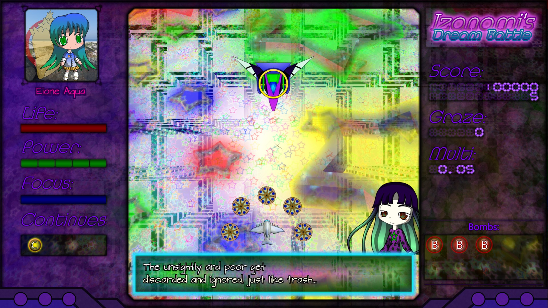 Although very colorful, Izanami's Dream Battle isn't a strain on the eyes